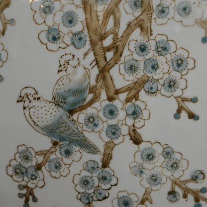 Bluebird & Blossom Tree Ceramic Moon Flask Vase