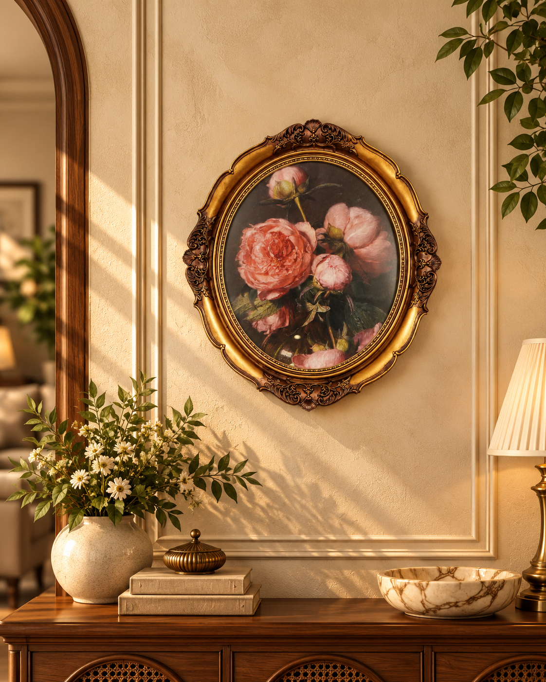 Gold Baroque Oval Photo Frame