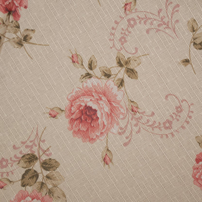 Close-up of the pink rose print