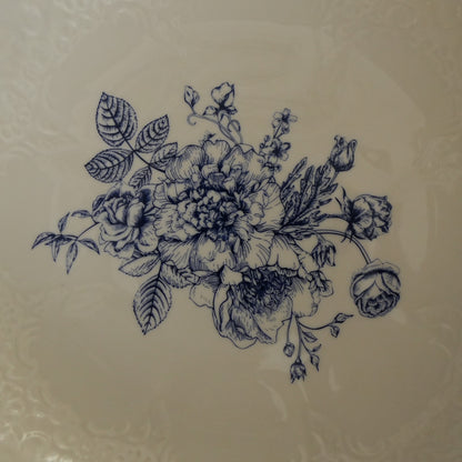 Delft Rose Ceramic Round Serving Platter (Set of 2)