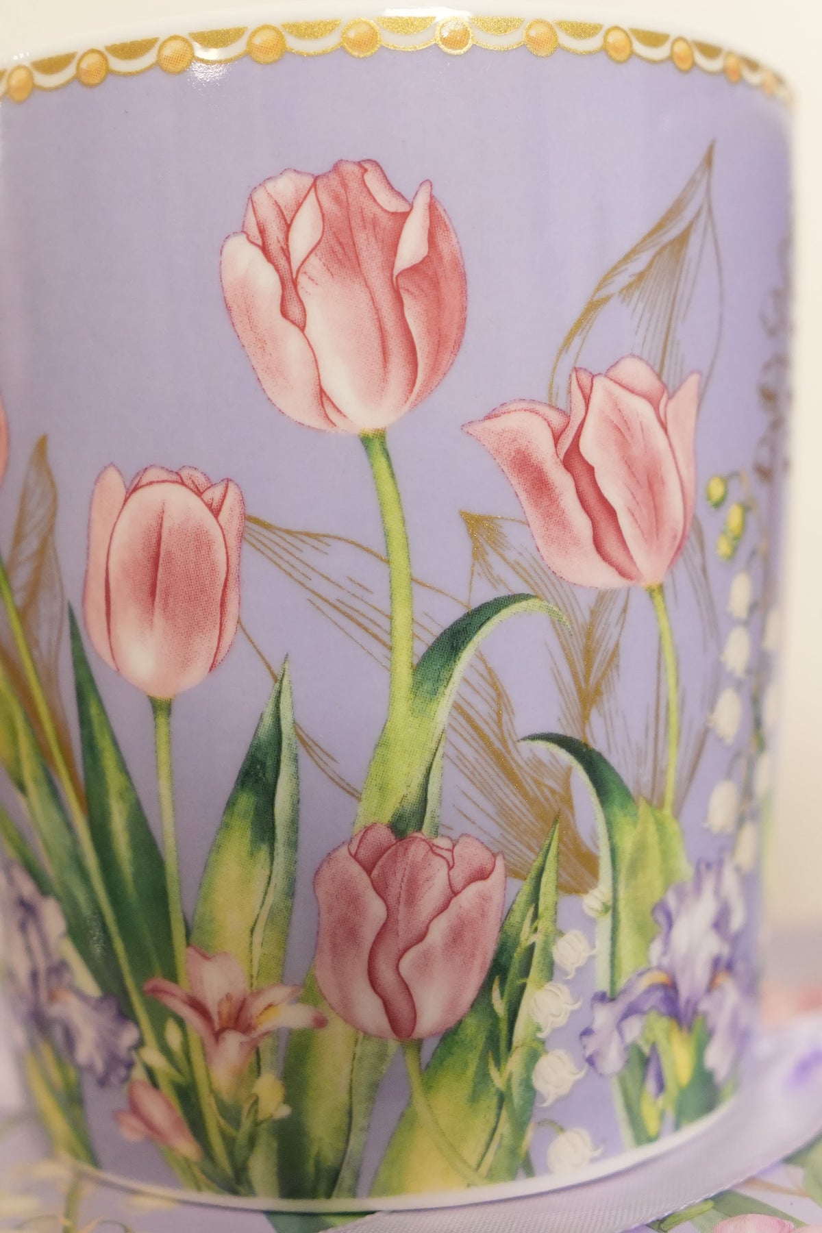 Lilac Tulip Ceramic Mug Set of 2 with Clear Gift Box
