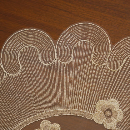 Ivory Sunburst Flower Sheer XL Round Table Mat (Single)