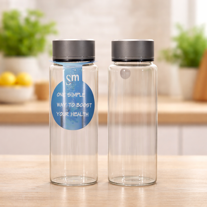 Slim Glass Bottle with Airtight Lid - Set of 2