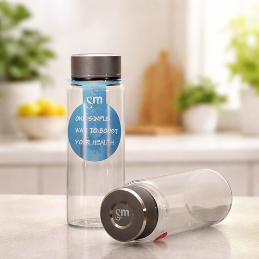 Slim Glass Bottle with Airtight Lid - Set of 2