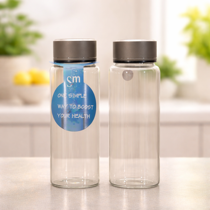 Slim Glass Bottle with Airtight Lid - Set of 2