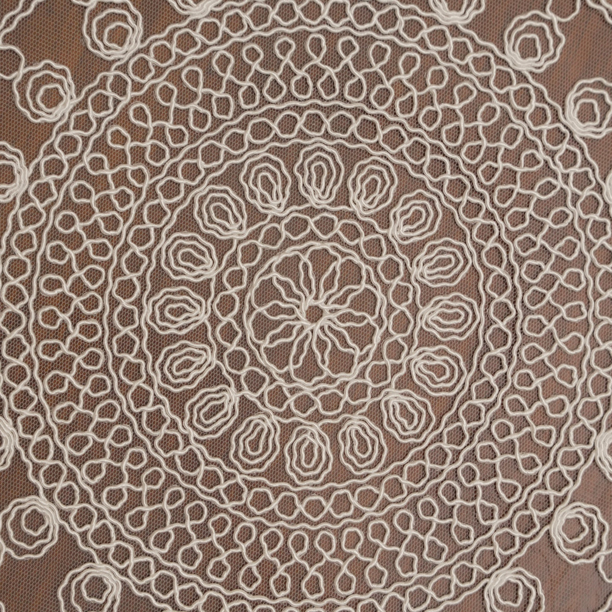 Cream Mandala Crochet Lace Almond Table Mat (Set of 2)