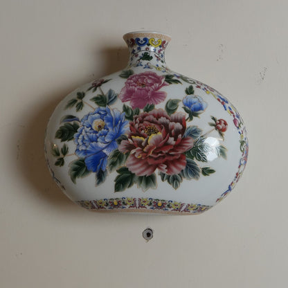 Peony Bouquet Ceramic Round Vase