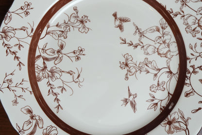 Cinnamon Songbird Ceramic Dinner Plate Set of 2