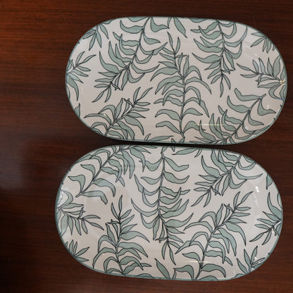 Sage Willow Ceramic Oval Platter (Set of 2)