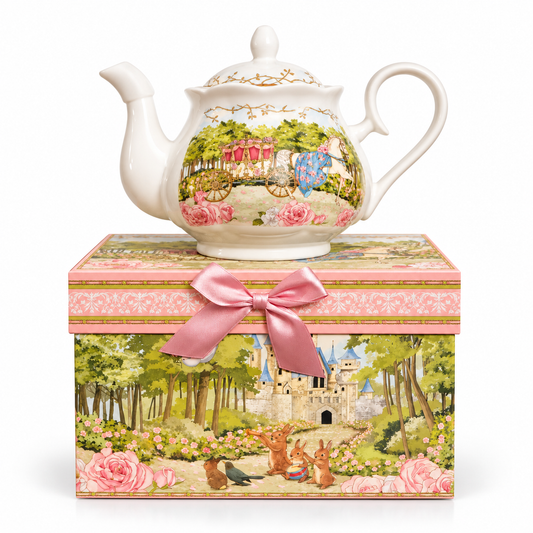 Enchanted Carriage Ceramic Teapot with Gift Box