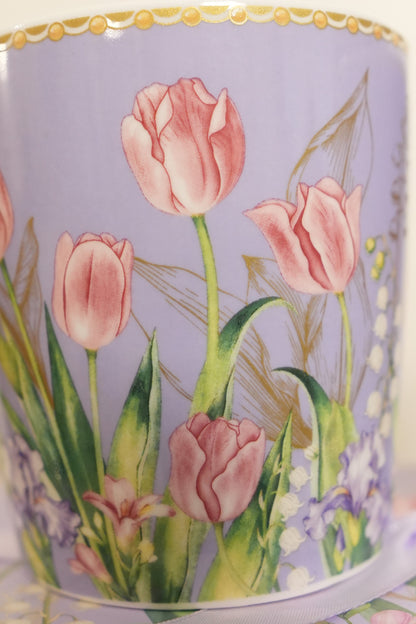 Lilac Tulip Ceramic Mug Set of 2 with Clear Gift Box