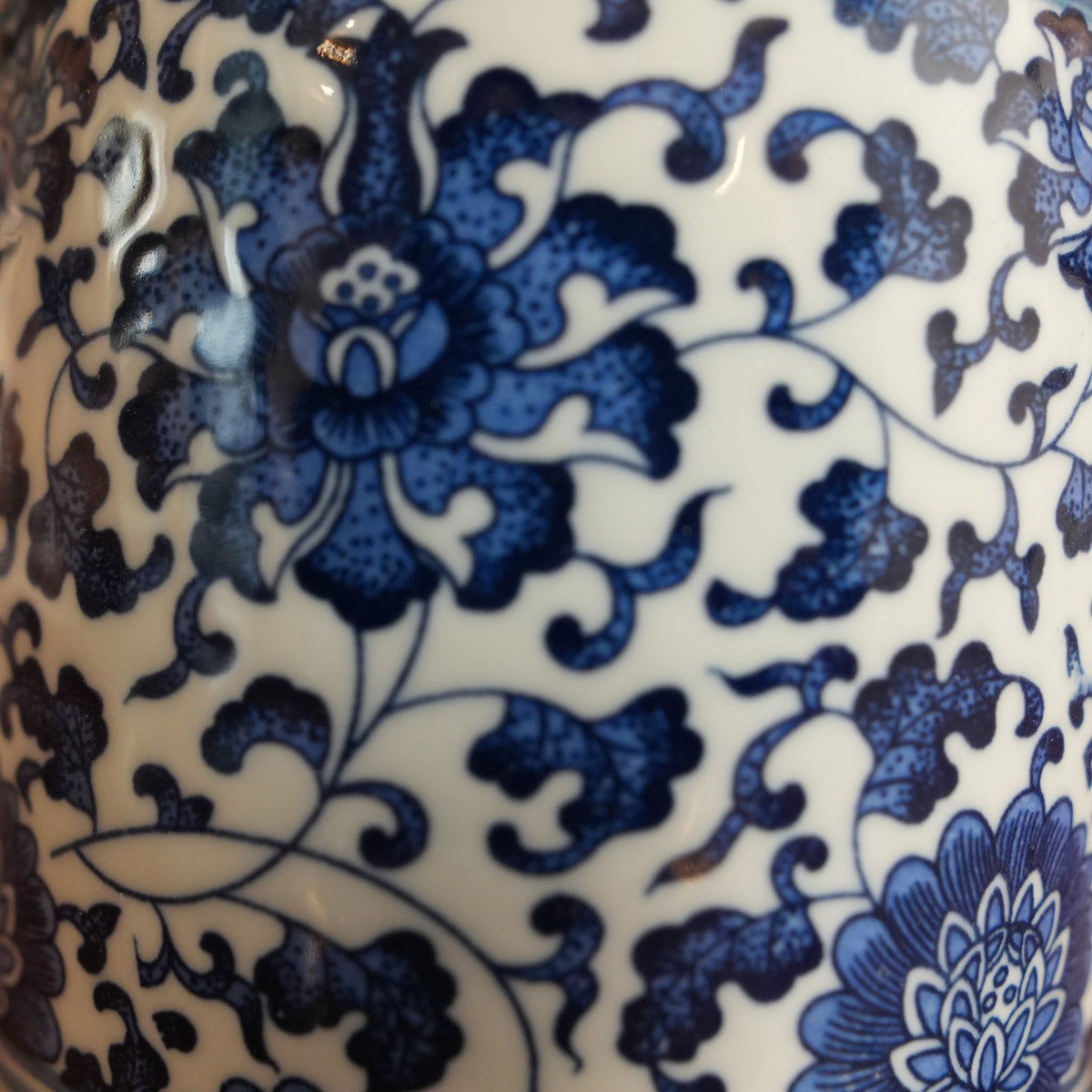 Ming Blue Lotus Ceramic Lidded Jar