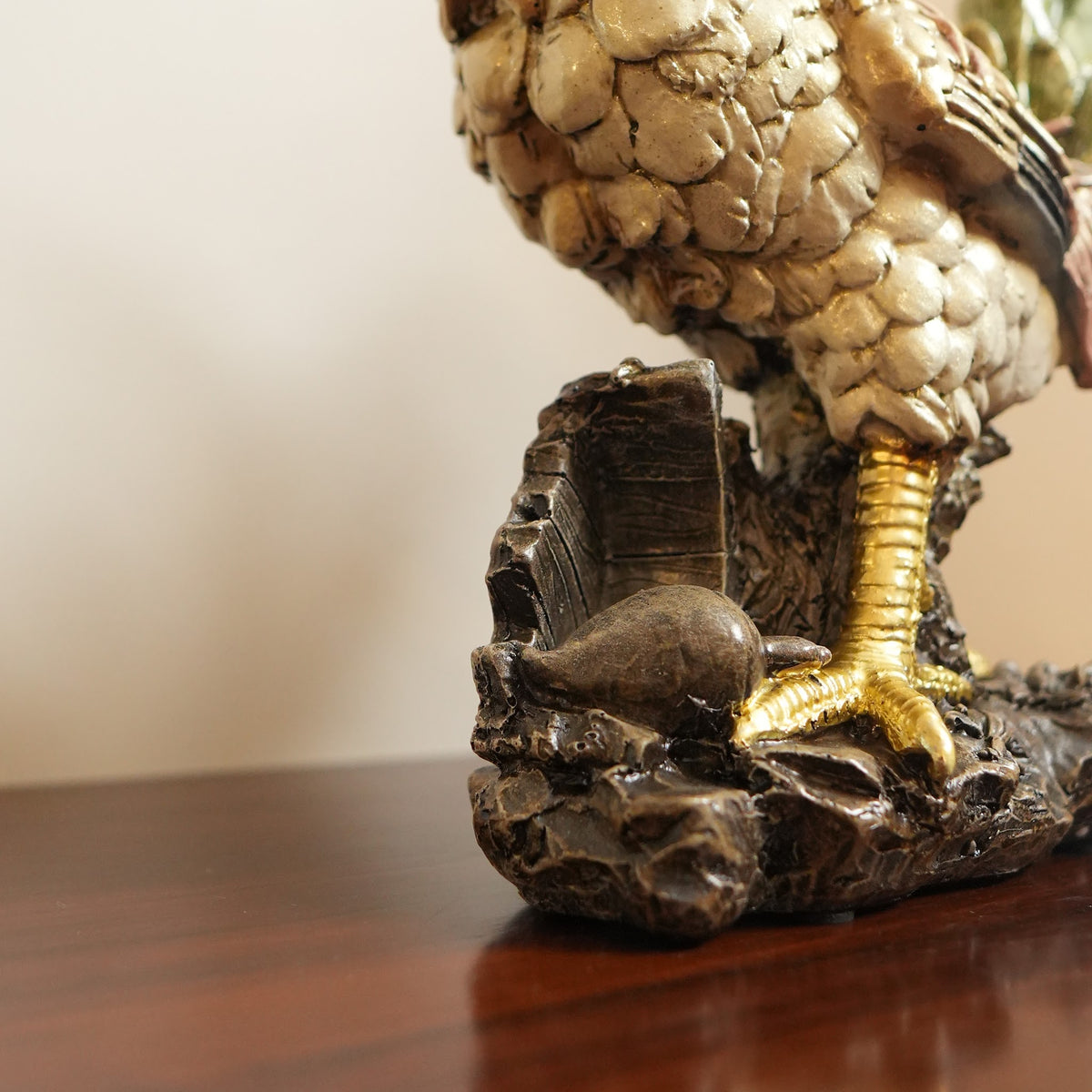 Golden Feather Standing Rooster Figurine