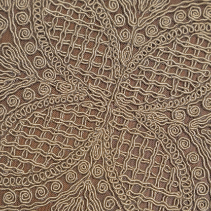 Beige Lattice Spiral Crochet Lace Round Table Mat (Set of 2)