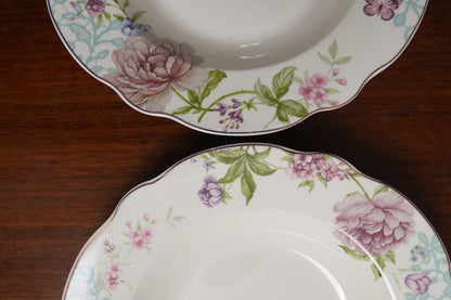 Aqua Peony Ceramic Salad Plate Set of 2