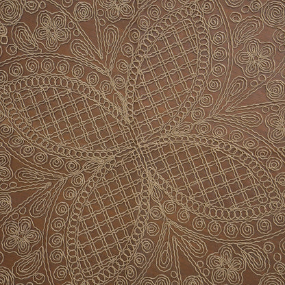 Beige Pinwheel Lattice Lace XL Round Table Mat (Single)