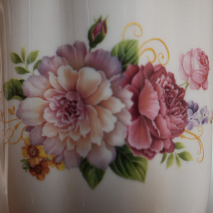Rose Bouquet Gold Rim Ceramic Mug (Set of 2)