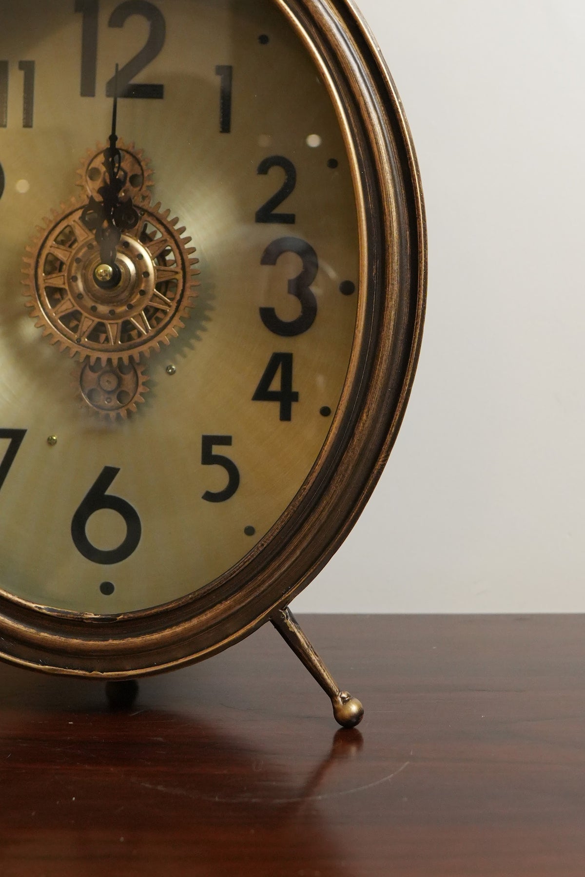 Antique Brass Twin Bell Table Clock
