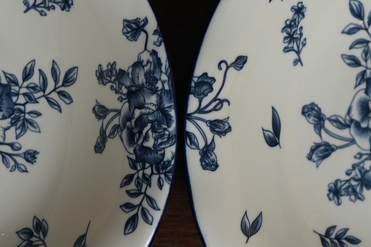 Indigo Rose Ceramic Serving Bowl Set of 2
