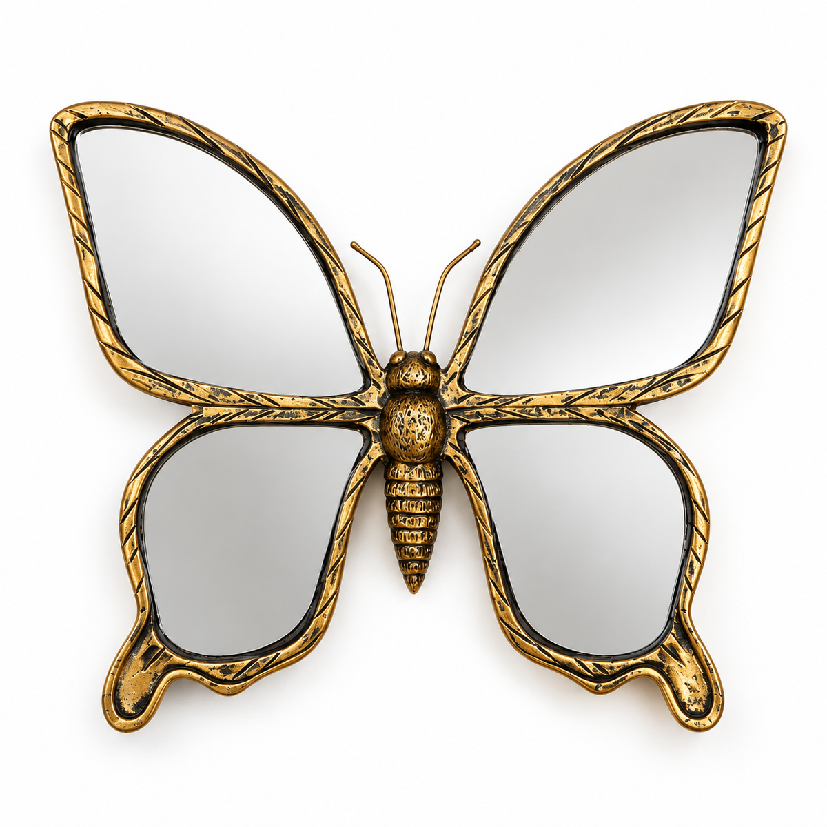 Antique Gold Butterfly Wall Mirror