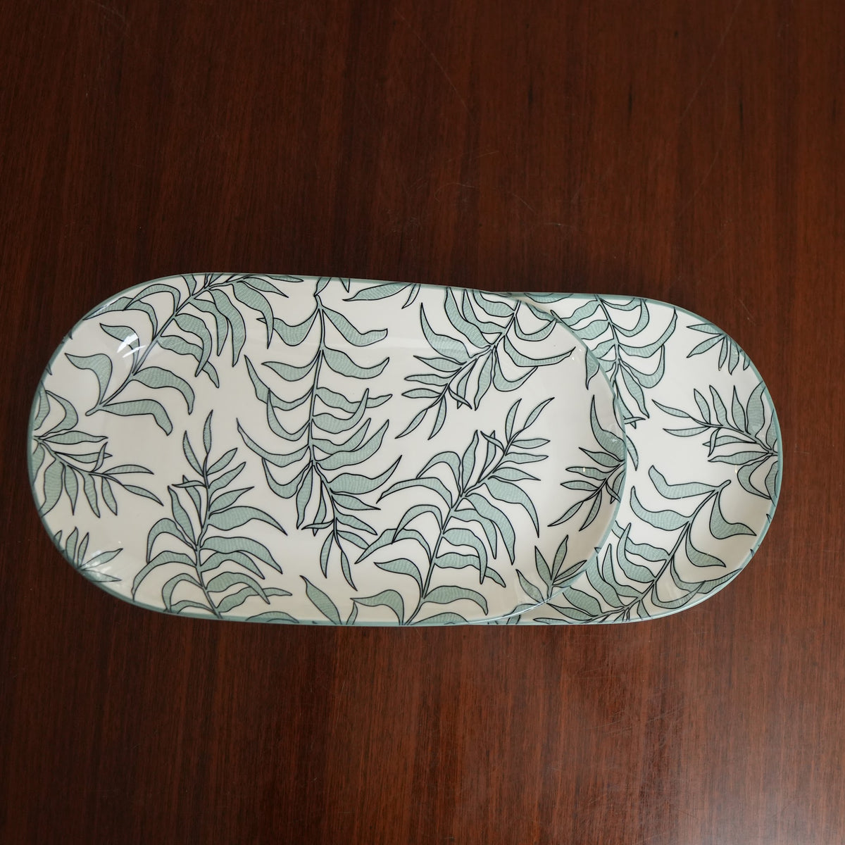 Sage Willow Ceramic Oval Platter (Set of 2)