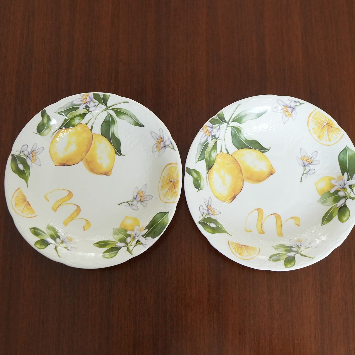Lemon Blossom Ceramic Serving Bowl (Set of 2)