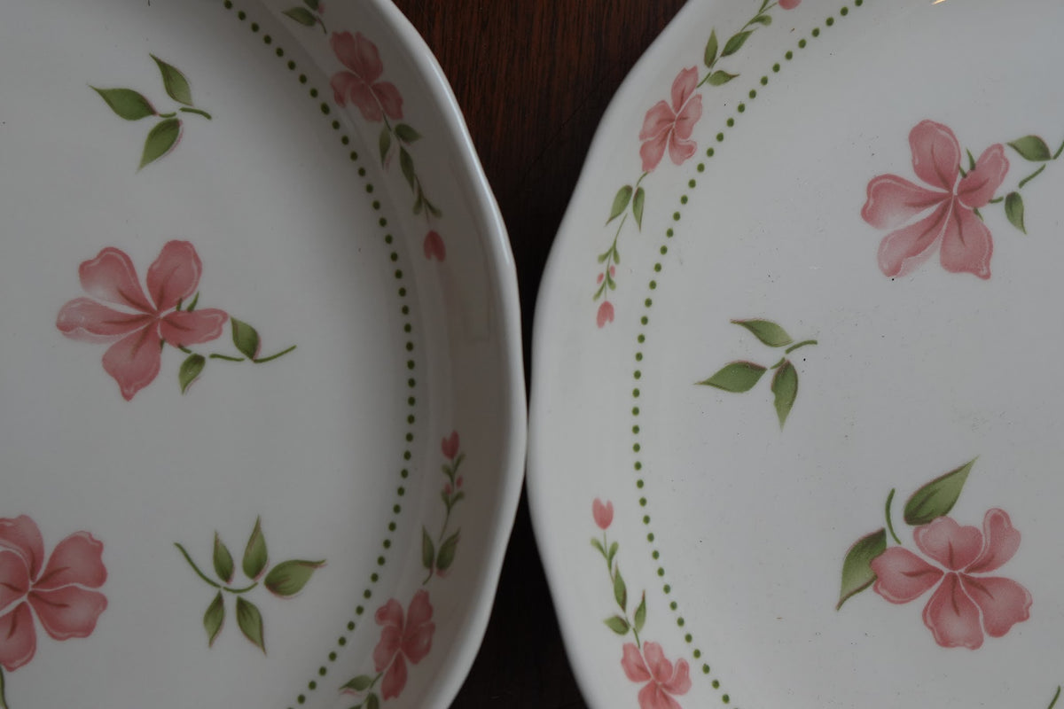 Blush Blossom Ceramic Round Serving Dish Set of 2