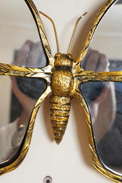 Antique Gold Butterfly Wall Mirror