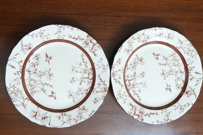 Cinnamon Songbird Ceramic Dinner Plate Set of 2