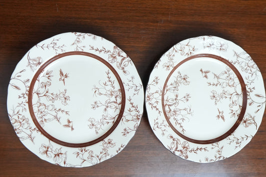 Cinnamon Songbird Ceramic Dinner Plate Set of 2