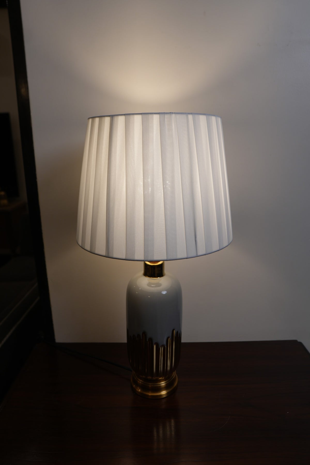 Grey & Gold Drip Ceramic Table Lamp