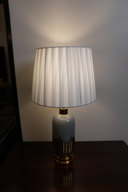 Grey & Gold Drip Ceramic Table Lamp