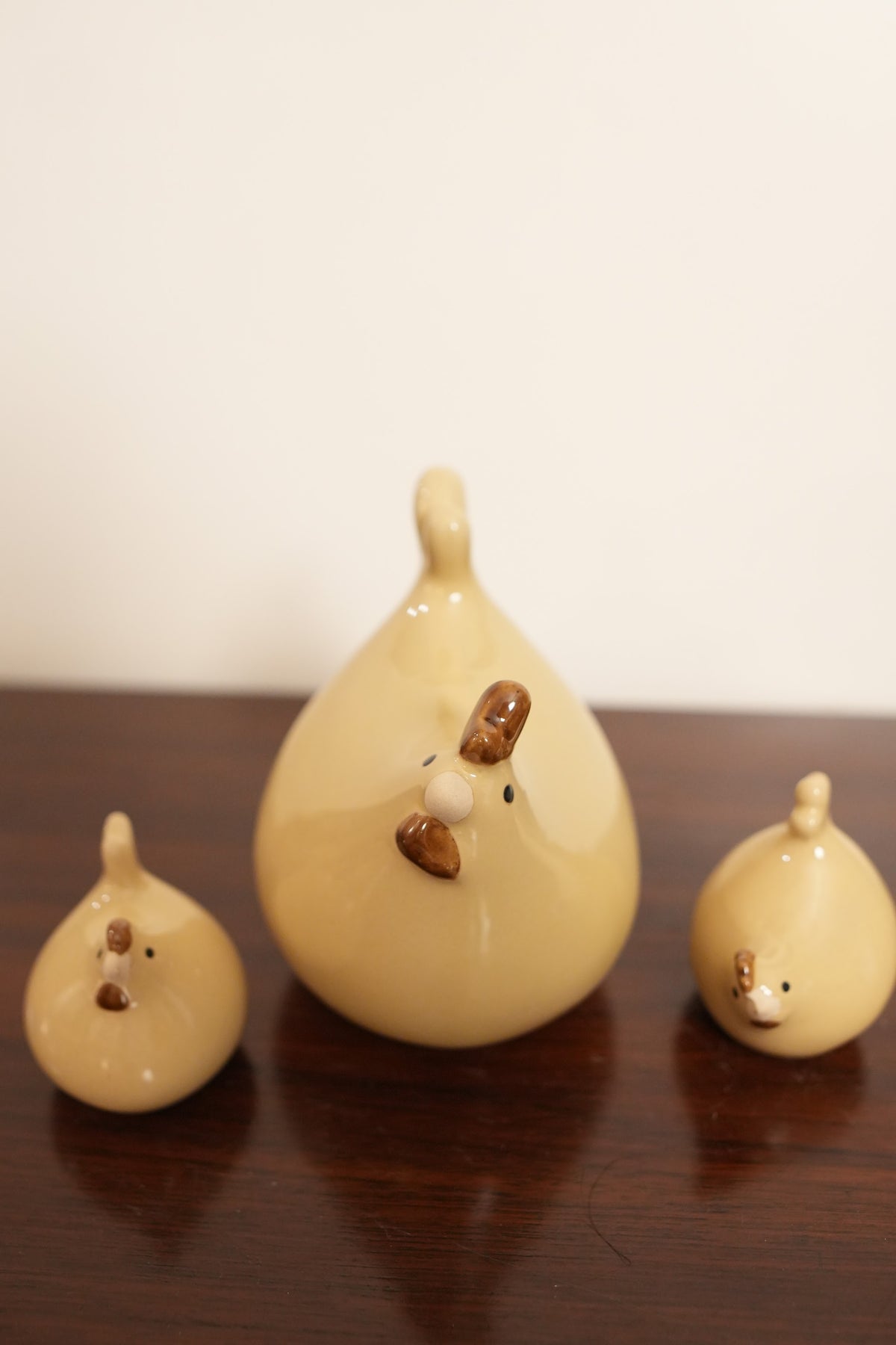 Yellow Hen & Chicks Ceramic Figurine (Set of 3)