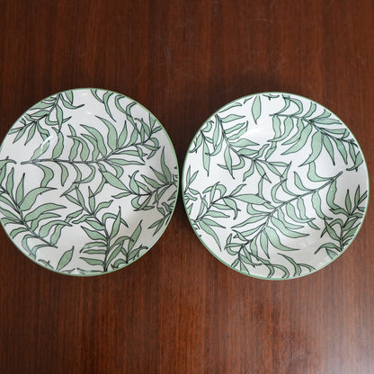 Sage Willow Ceramic Round Serving Platter (Set of 2)