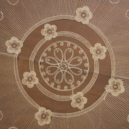 Ivory Sunburst Flower Sheer XL Round Table Mat (Single)