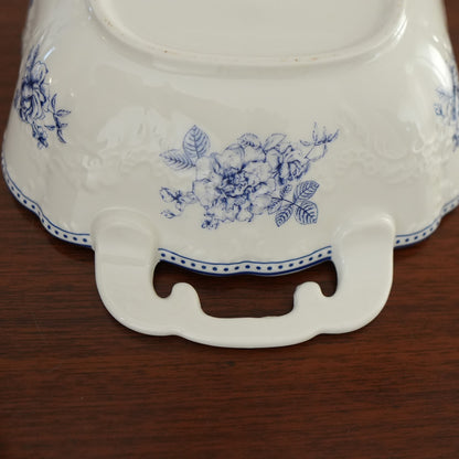 Delft Rose Ceramic Rectangular Serving Dish with Handles