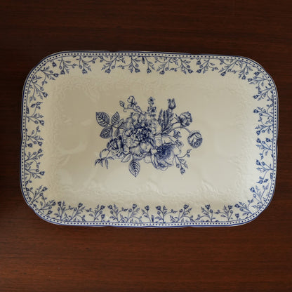 Delft Rose Ceramic Rectangular Serving Platter