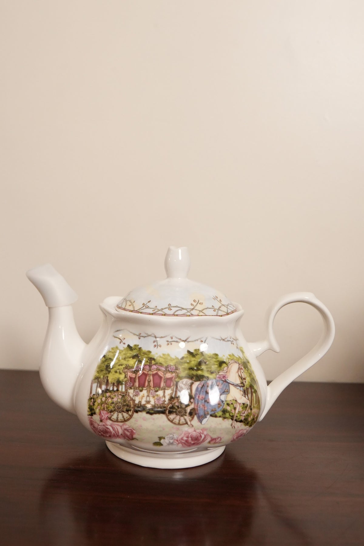 Enchanted Carriage Ceramic Teapot with Gift Box