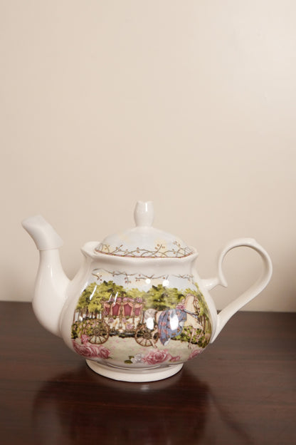 Enchanted Carriage Ceramic Teapot with Gift Box