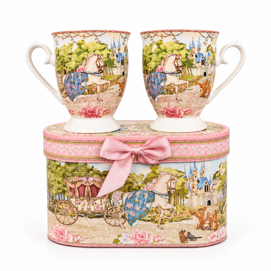 Enchanted Castle Ceramic Mug Set of 2 with Oval Gift Box