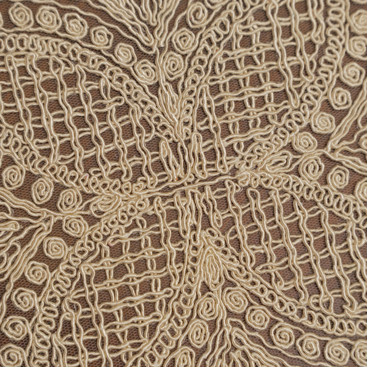 Cream Floral Lattice Crochet Lace Round Table Mat (Set of 2)