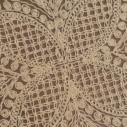 Cream Floral Lattice Crochet Lace Round Table Mat (Set of 2)