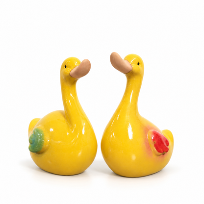 Yellow Duck Ceramic Figurine (Set of 2)
