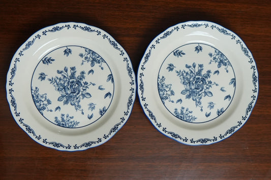 Indigo Rose Ceramic Snack Plate Set of 2