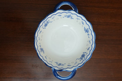 Blue Sprig Ceramic Serving Bowl with Handles Set of 2