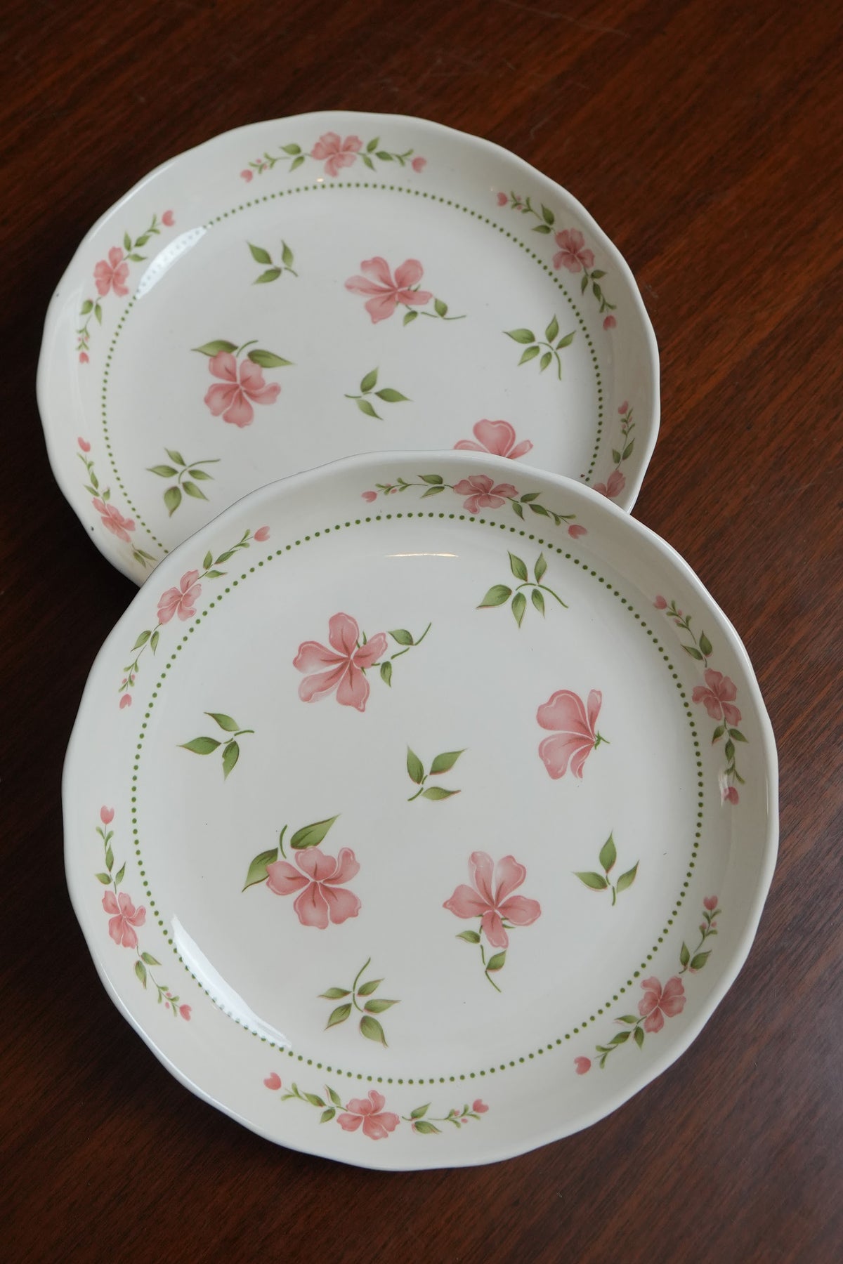 Blush Blossom Ceramic Round Serving Dish Set of 2