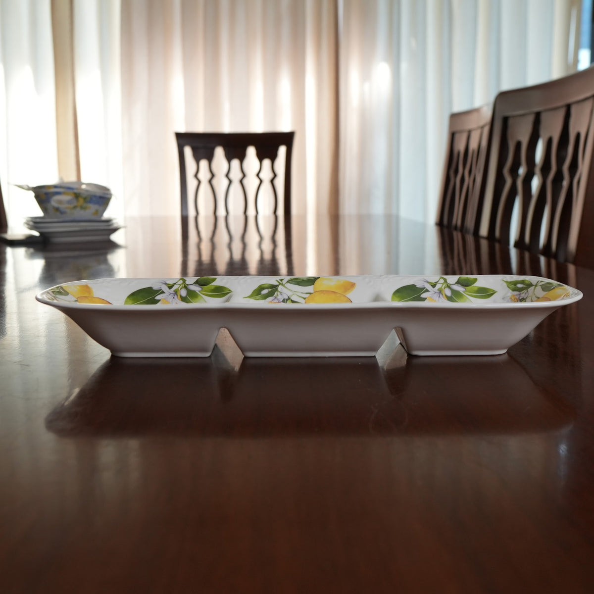 Lemon Blossom Ceramic 3-Compartment Serving Platter