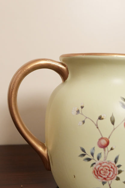 Cream Pomegranate & Bird Ceramic Jug