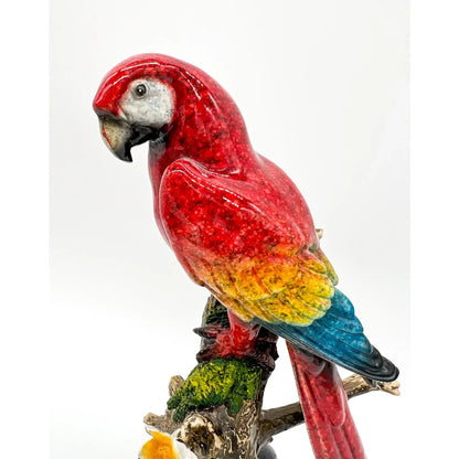 Elegant Parrot Figurine on Branch – Tabletop Accent (small)