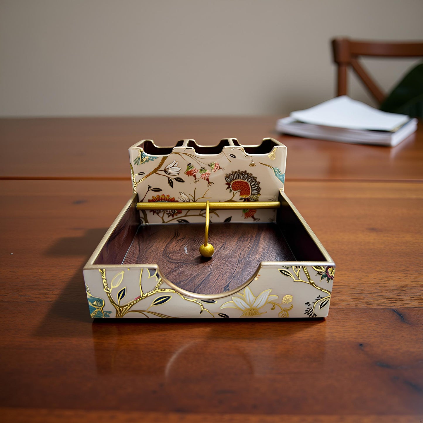 Golden Aviary Collection - Paper Napkin & Cutlery Holder